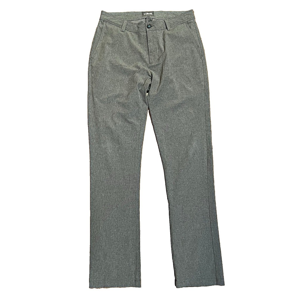 Linksoul Men's Light Gray Pants Slim Fit Stretch Flat Front 30"x32" Khakis Golf